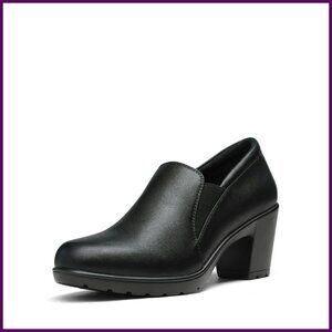 Low Chunky Block Heel Pumps Slip-On Loafers Dress Work Shoes